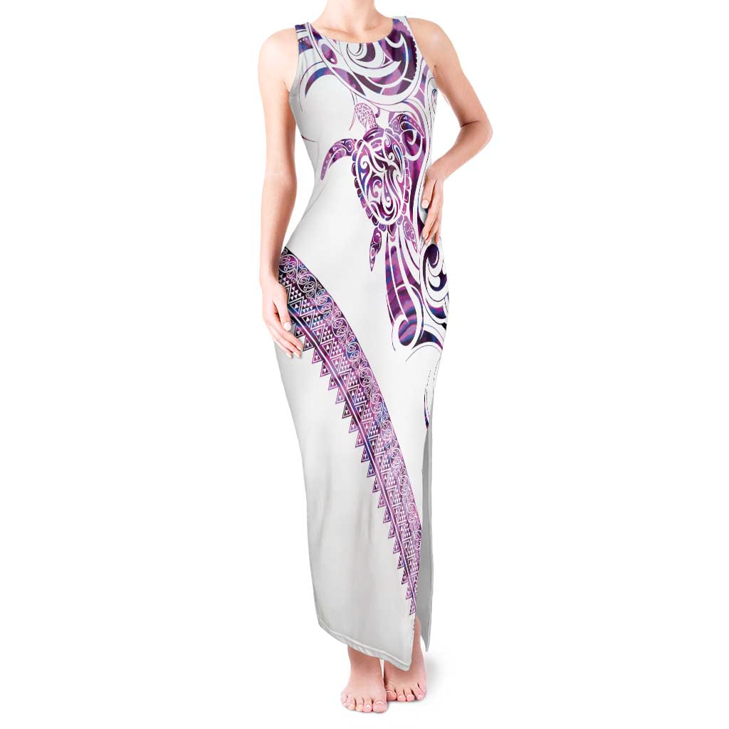 Mawhero Paua shell Kowhaiwhai Taniko Personalised Tank Maxi Dress Turtle Tattoo Maori Tribal Style