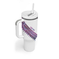 Mawhero Paua shell Kowhaiwhai Taniko Personalised Tumbler With Handle Turtle Tattoo Maori Tribal Style LT9 - Polynesian Pride