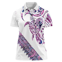 Mawhero Paua shell Kowhaiwhai Taniko Personalised Women Polo Shirt Turtle Tattoo Maori Tribal Style