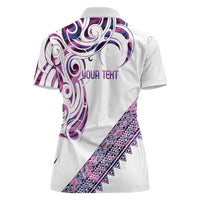 Mawhero Paua shell Kowhaiwhai Taniko Personalised Women Polo Shirt Turtle Tattoo Maori Tribal Style