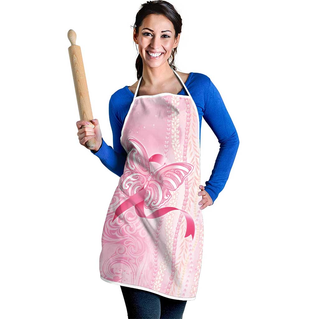 Breast Cancer Awareness Apron Maile Pikake Lokelani Crown Flower Lei Inspired LT9 - Polynesian Pride