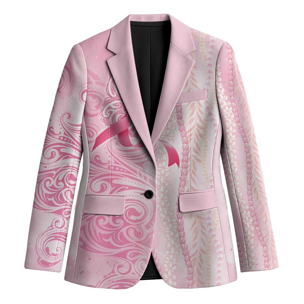 Breast Cancer Awareness Blazer Maile Pikake Lokelani Crown Flower Lei Inspired