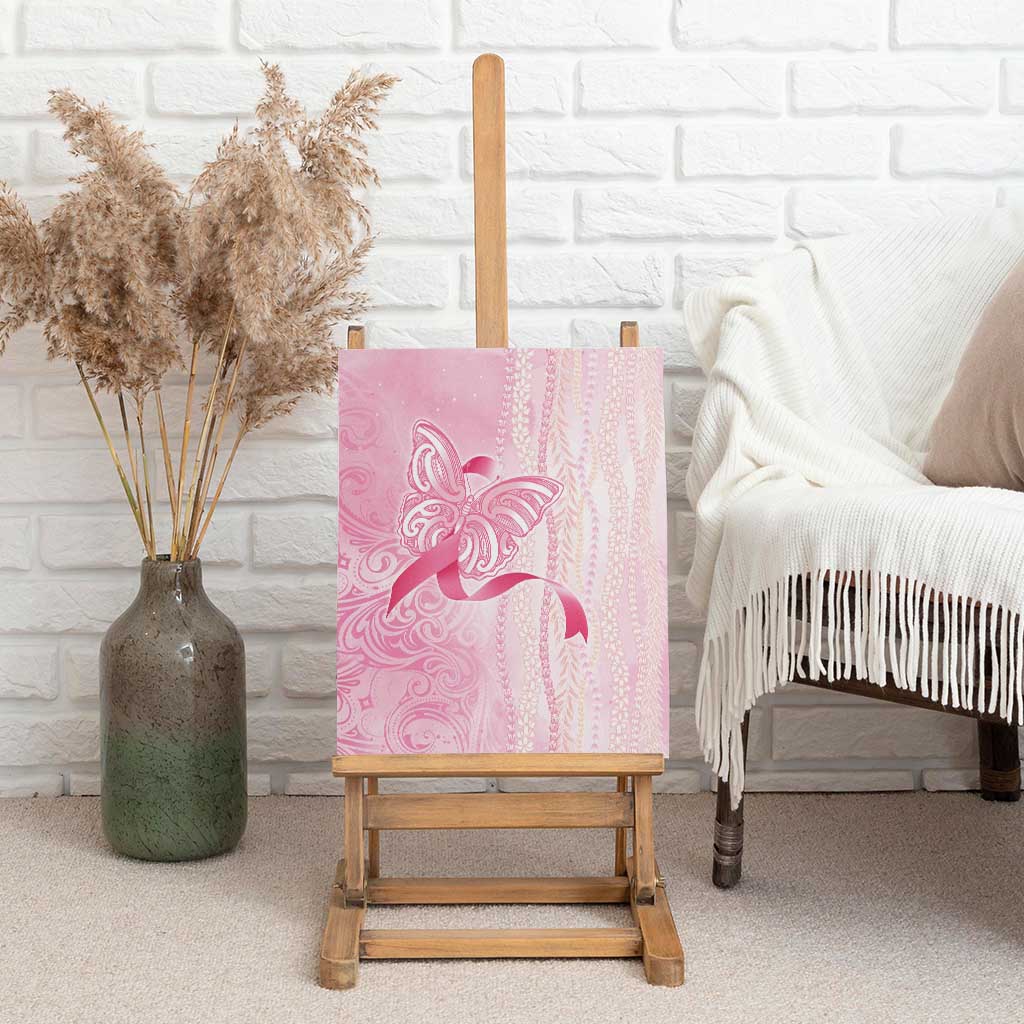Breast Cancer Awareness Canvas Wall Art Maile Pikake Lokelani Crown Flower Lei Inspired LT9 - Polynesian Pride