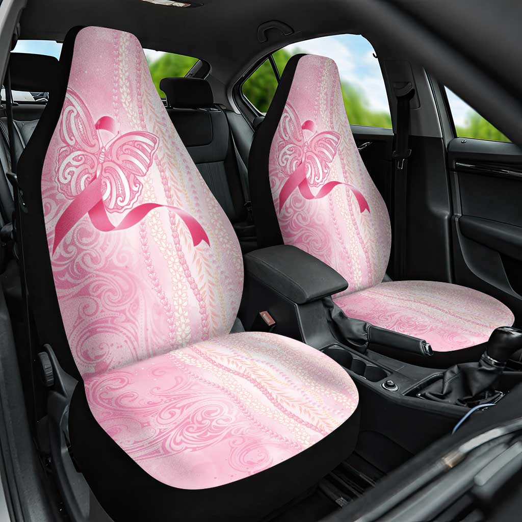 Breast Cancer Awareness Car Seat Cover Maile Pikake Lokelani Crown Flower Lei Inspired
