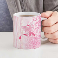 Breast Cancer Awareness Ceramic Mug Maile Pikake Lokelani Crown Flower Lei Inspired LT9 - Polynesian Pride