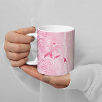Breast Cancer Awareness Ceramic Mug Maile Pikake Lokelani Crown Flower Lei Inspired LT9 - Polynesian Pride