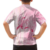 Breast Cancer Awareness Family Matching Mermaid Dress and Hawaiian Shirt Maile Pikake Lokelani Crown Flower Lei Inspired