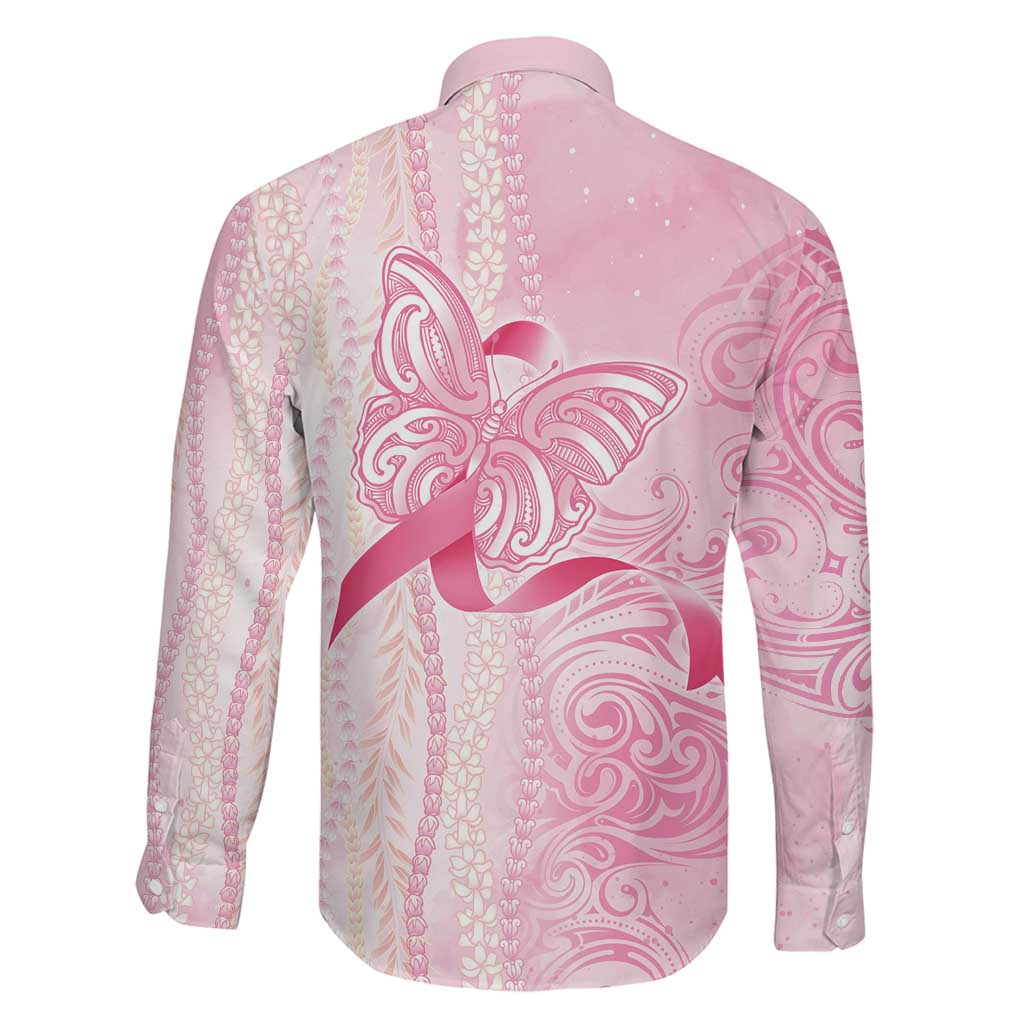 Breast Cancer Awareness Family Matching Mermaid Dress and Hawaiian Shirt Maile Pikake Lokelani Crown Flower Lei Inspired
