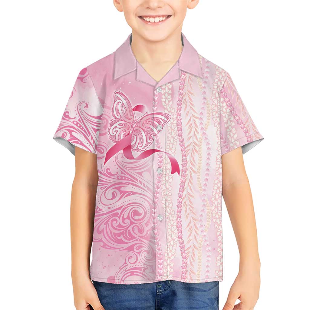 Breast Cancer Awareness Family Matching Mermaid Dress and Hawaiian Shirt Maile Pikake Lokelani Crown Flower Lei Inspired