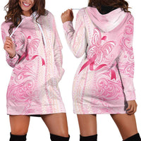 Breast Cancer Awareness Hoodie Dress Maile Pikake Lokelani Crown Flower Lei Inspired