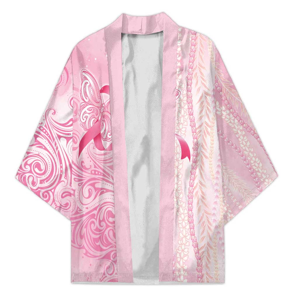 Breast Cancer Awareness Kimono Maile Pikake Lokelani Crown Flower Lei Inspired