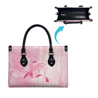 Breast Cancer Awareness Leather Bag Maile Pikake Lokelani Crown Flower Lei Inspired