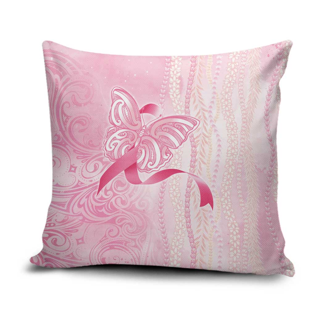 Breast Cancer Awareness Pillow Cover Maile Pikake Lokelani Crown Flower Lei Inspired