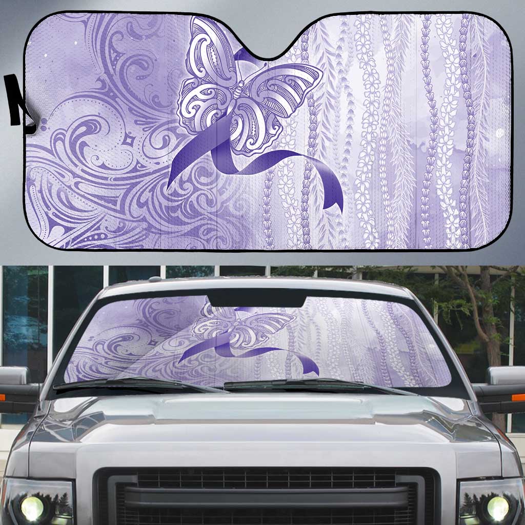 Epilepsy Awareness Auto Sun Shade Maile Pikake Lokelani Crown Flower Lei Inspired