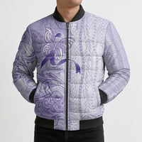 Epilepsy Awareness Bomber Puffer Jacket Maile Pikake Lokelani Crown Flower Lei Inspired