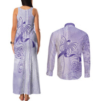 Epilepsy Awareness Couples Matching Tank Maxi Dress and Long Sleeve Button Shirt Maile Pikake Lokelani Crown Flower Lei Inspired