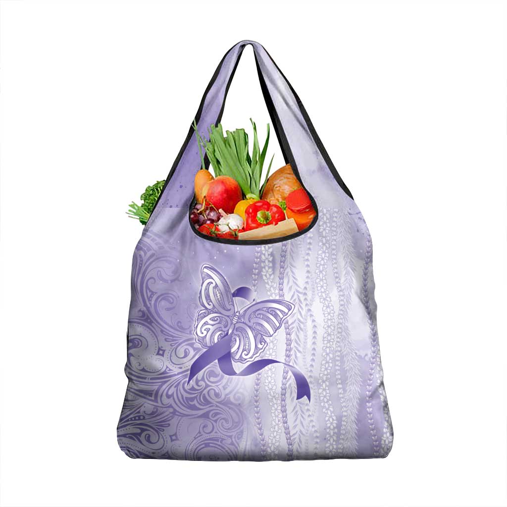 Epilepsy Awareness Grocery Bag Maile Pikake Lokelani Crown Flower Lei Inspired