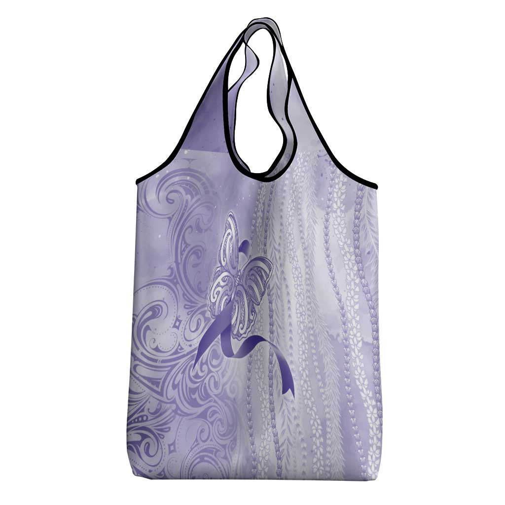 Epilepsy Awareness Grocery Bag Maile Pikake Lokelani Crown Flower Lei Inspired