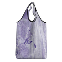 Epilepsy Awareness Grocery Bag Maile Pikake Lokelani Crown Flower Lei Inspired