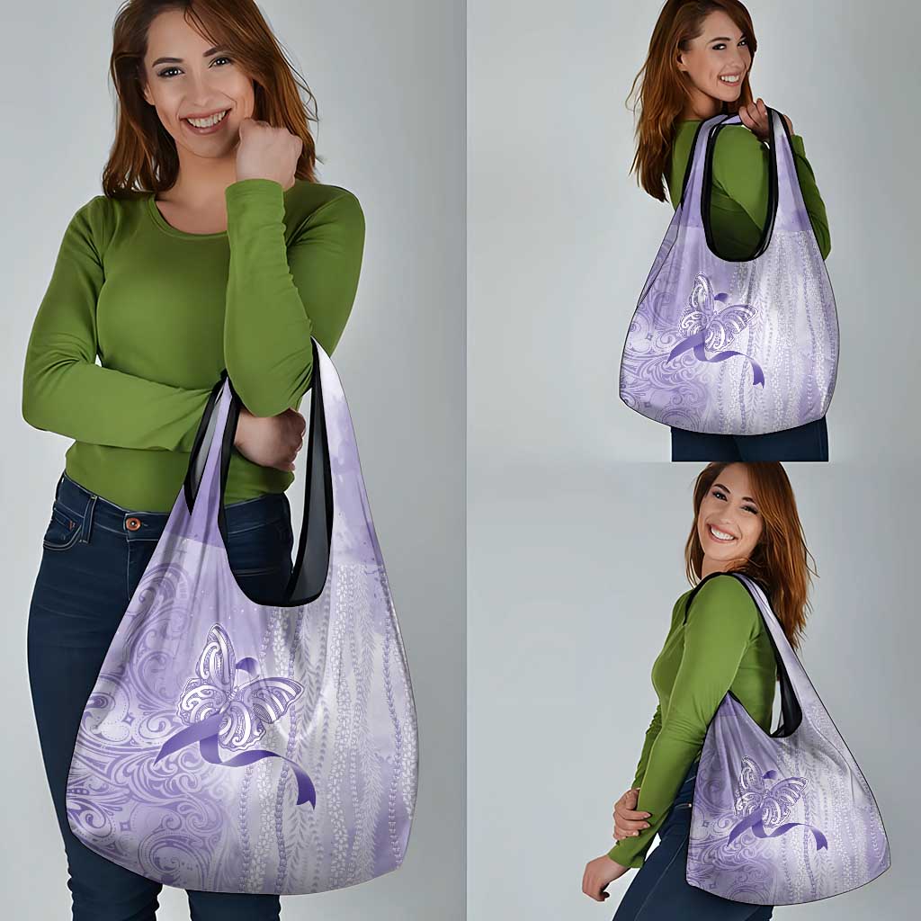 Epilepsy Awareness Grocery Bag Maile Pikake Lokelani Crown Flower Lei Inspired
