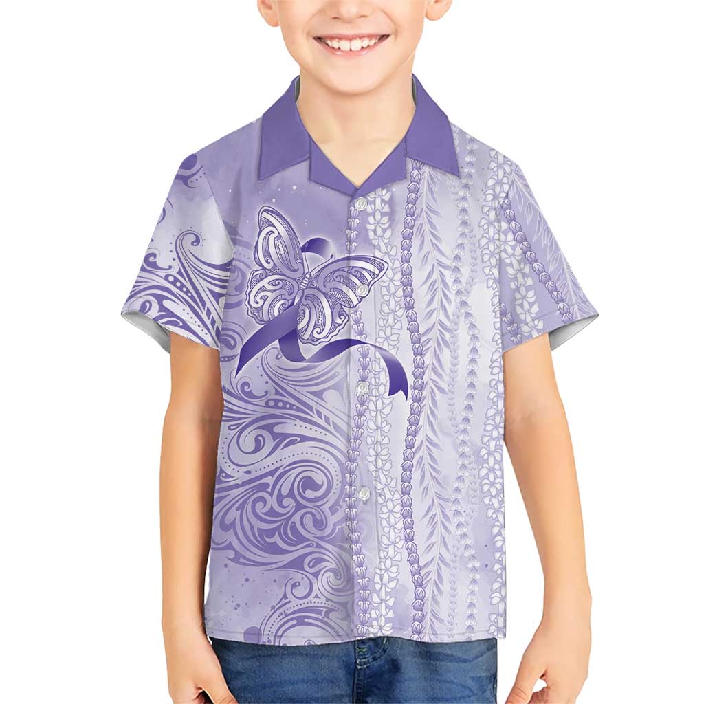 Epilepsy Awareness Kid Hawaiian Shirt Maile Pikake Lokelani Crown Flower Lei Inspired