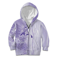 Epilepsy Awareness Kid Hoodie Maile Pikake Lokelani Crown Flower Lei Inspired LT9 Zip Hoodie Purple - Polynesian Pride