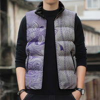 Epilepsy Awareness Sleeveless Puffer Jacket Maile Pikake Lokelani Crown Flower Lei Inspired LT9 - Polynesian Pride