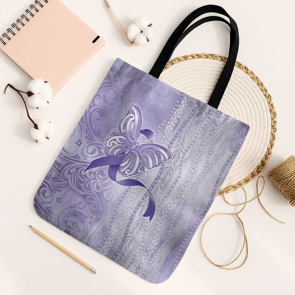 Epilepsy Awareness Tote Bag Maile Pikake Lokelani Crown Flower Lei Inspired