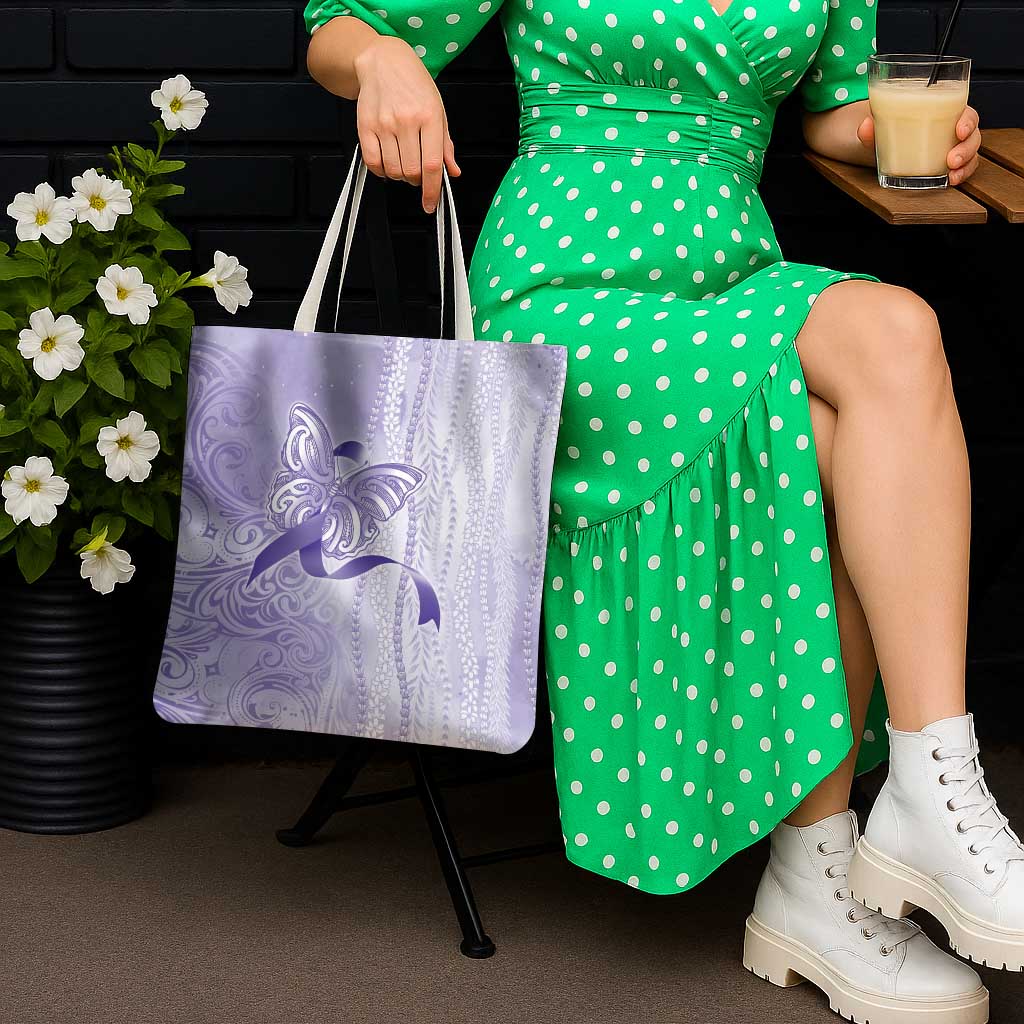 Epilepsy Awareness Tote Bag Maile Pikake Lokelani Crown Flower Lei Inspired