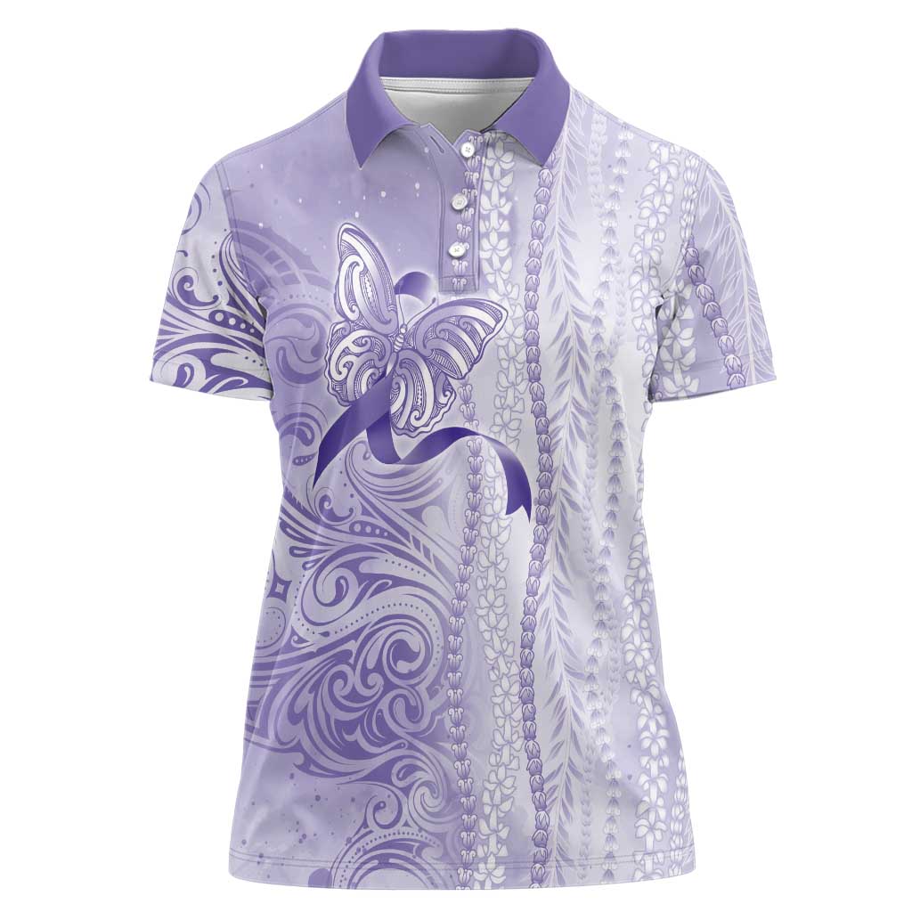 Epilepsy Awareness Women Polo Shirt Maile Pikake Lokelani Crown Flower Lei Inspired