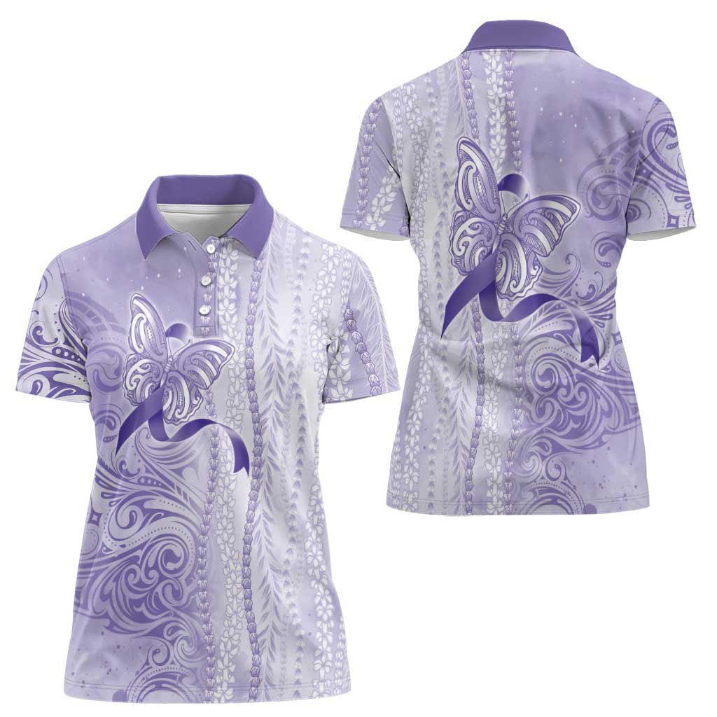 Epilepsy Awareness Women Polo Shirt Maile Pikake Lokelani Crown Flower Lei Inspired
