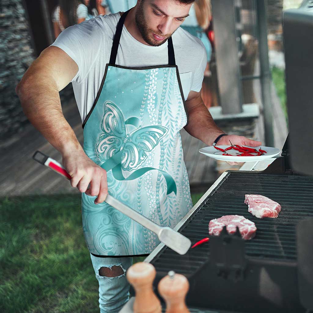 PTSD Awareness Apron Maile Pikake Lokelani Crown Flower Lei Inspired