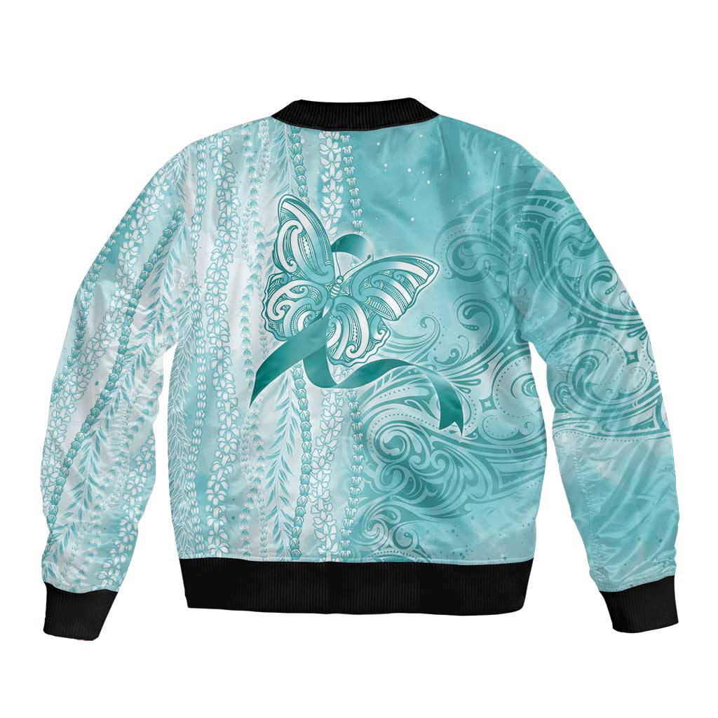 PTSD Awareness Bomber Jacket Maile Pikake Lokelani Crown Flower Lei Inspired LT9 - Polynesian Pride