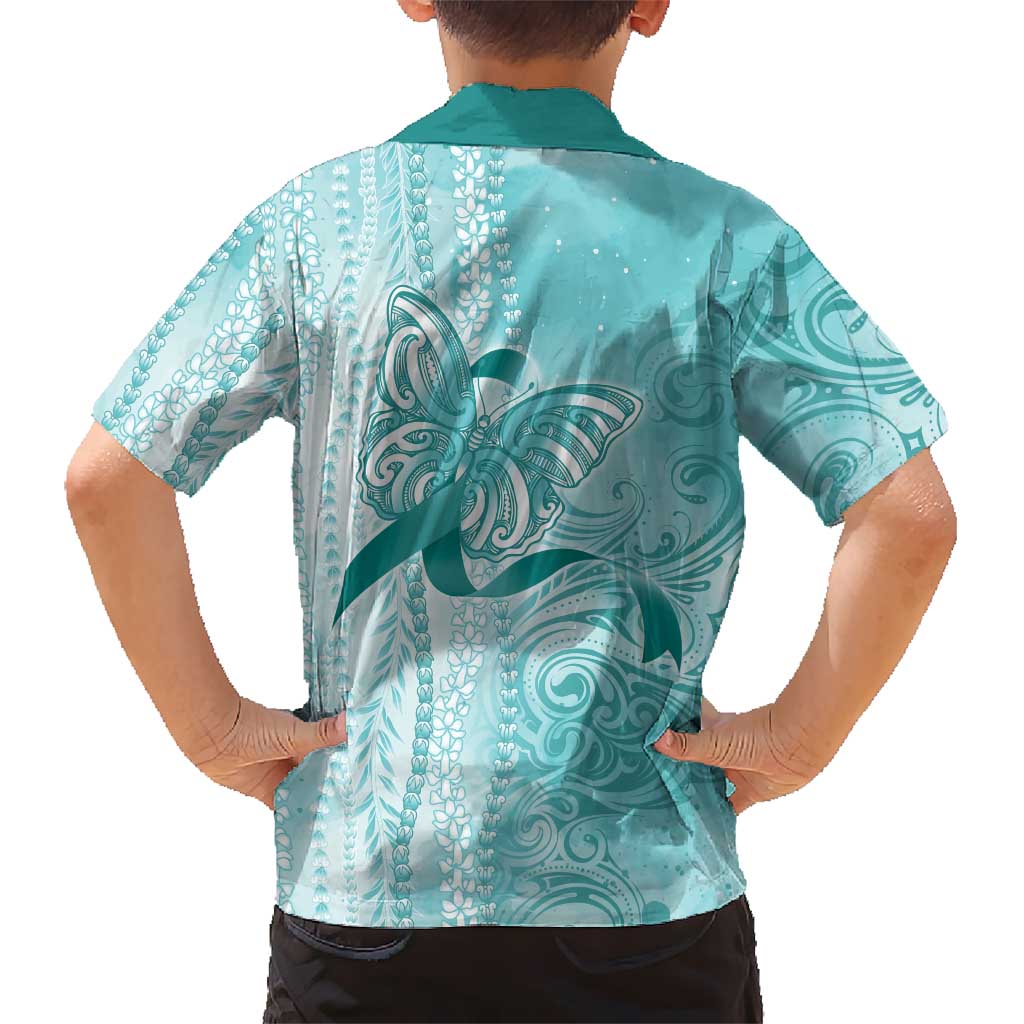 PTSD Awareness Kid Hawaiian Shirt Maile Pikake Lokelani Crown Flower Lei Inspired LT9 - Polynesian Pride