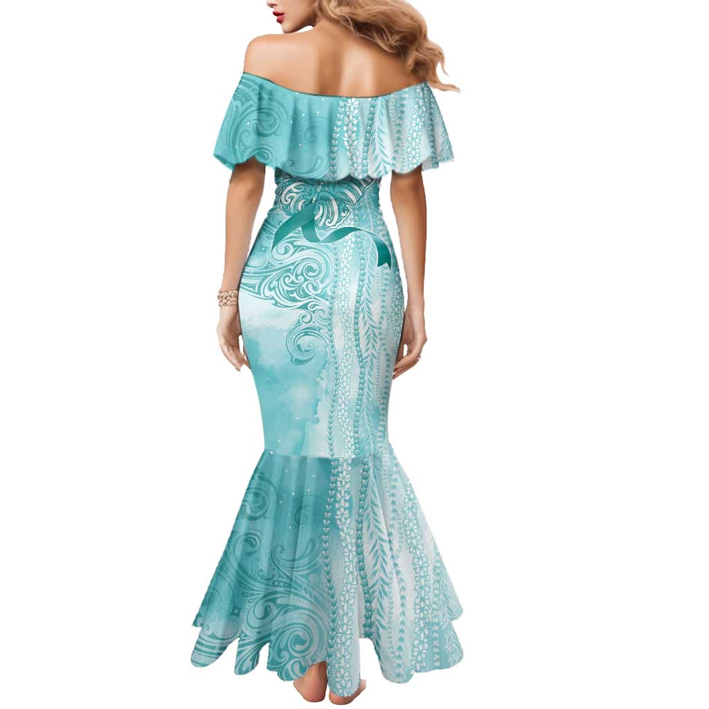 PTSD Awareness Mermaid Dress Maile Pikake Lokelani Crown Flower Lei Inspired LT9 - Polynesian Pride