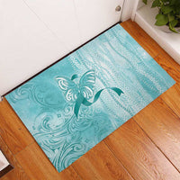 PTSD Awareness Rubber Doormat Maile Pikake Lokelani Crown Flower Lei Inspired