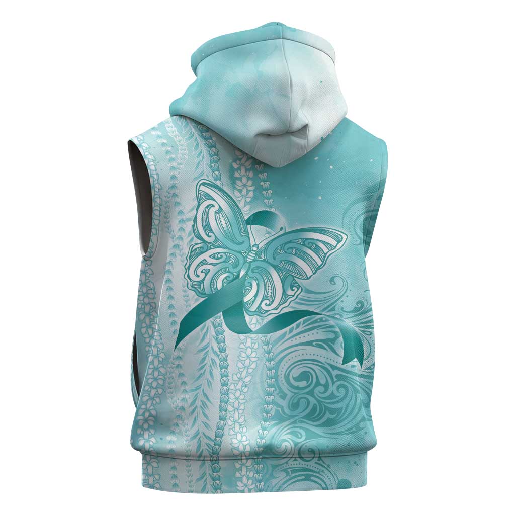 PTSD Awareness Sleeveless Zip Hoodie Maile Pikake Lokelani Crown Flower Lei Inspired LT9 - Polynesian Pride