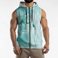 PTSD Awareness Sleeveless Zip Hoodie Maile Pikake Lokelani Crown Flower Lei Inspired LT9 - Polynesian Pride