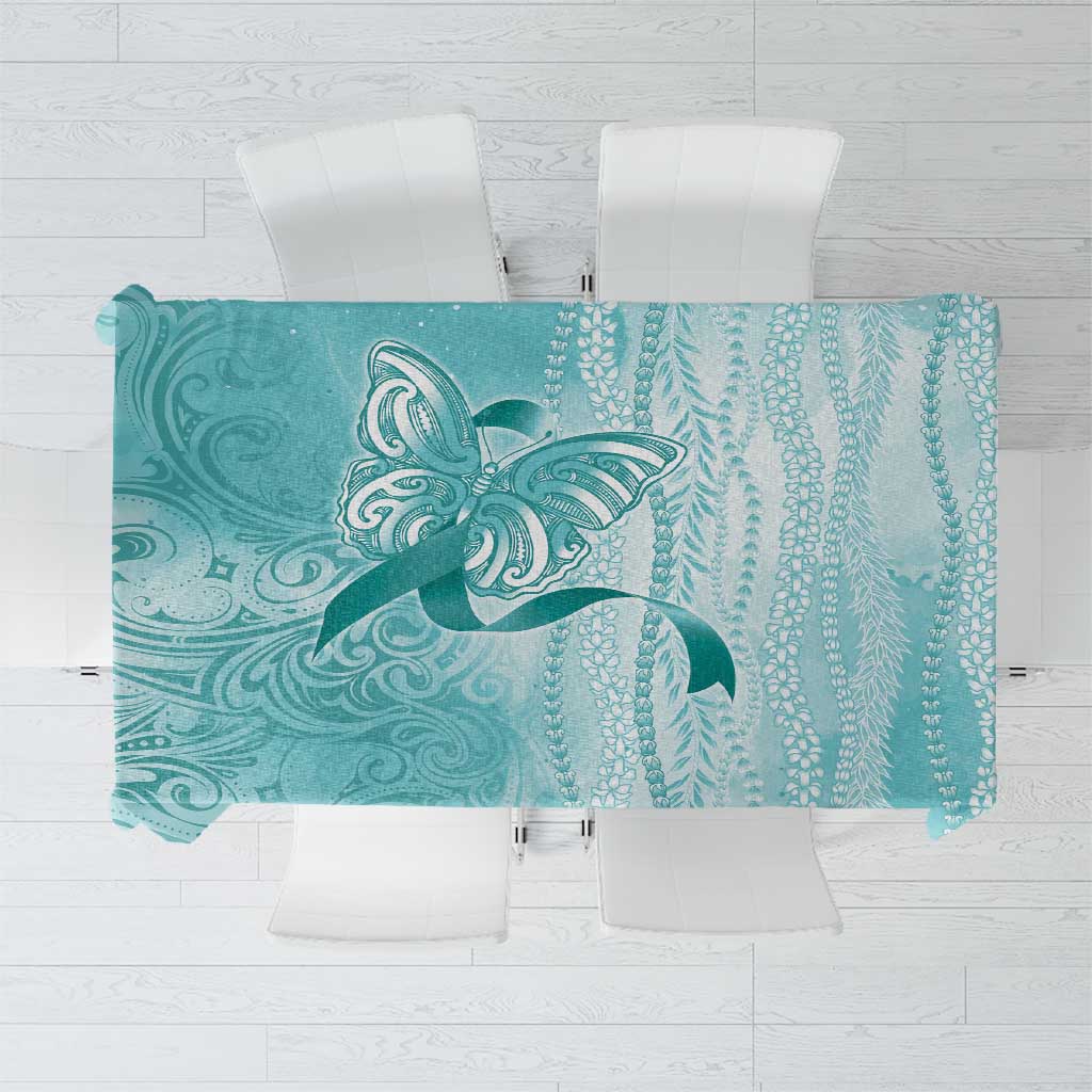 PTSD Awareness Tablecloth Maile Pikake Lokelani Crown Flower Lei Inspired