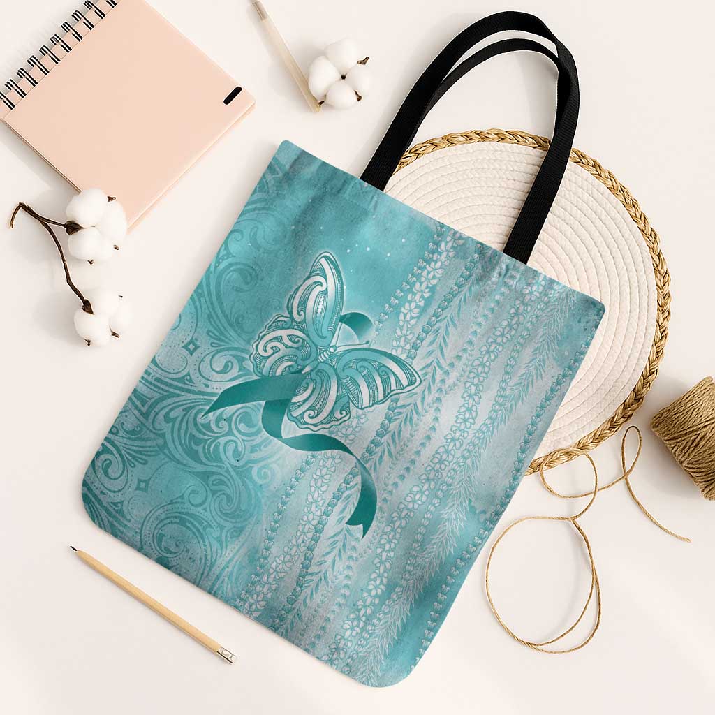 PTSD Awareness Tote Bag Maile Pikake Lokelani Crown Flower Lei Inspired