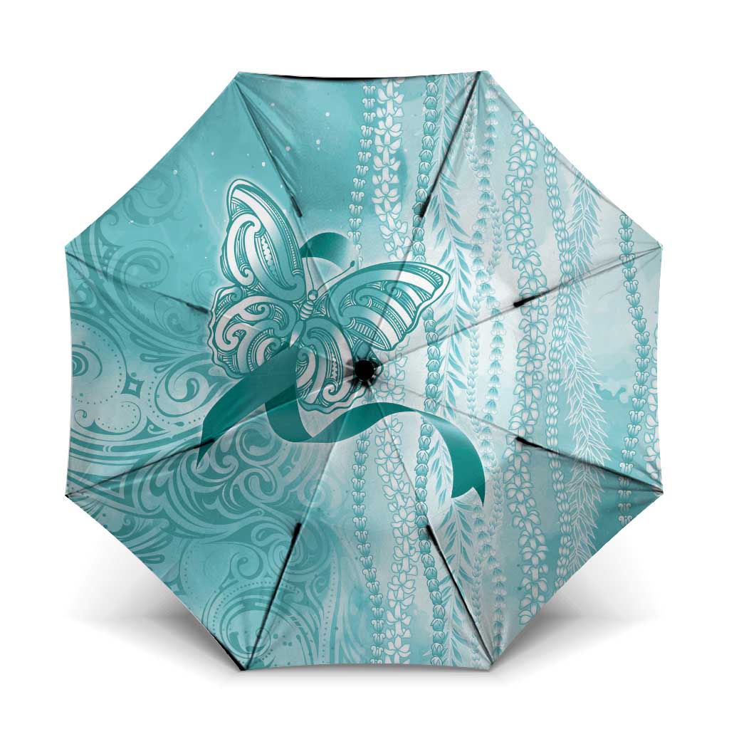 PTSD Awareness Umbrella Maile Pikake Lokelani Crown Flower Lei Inspired