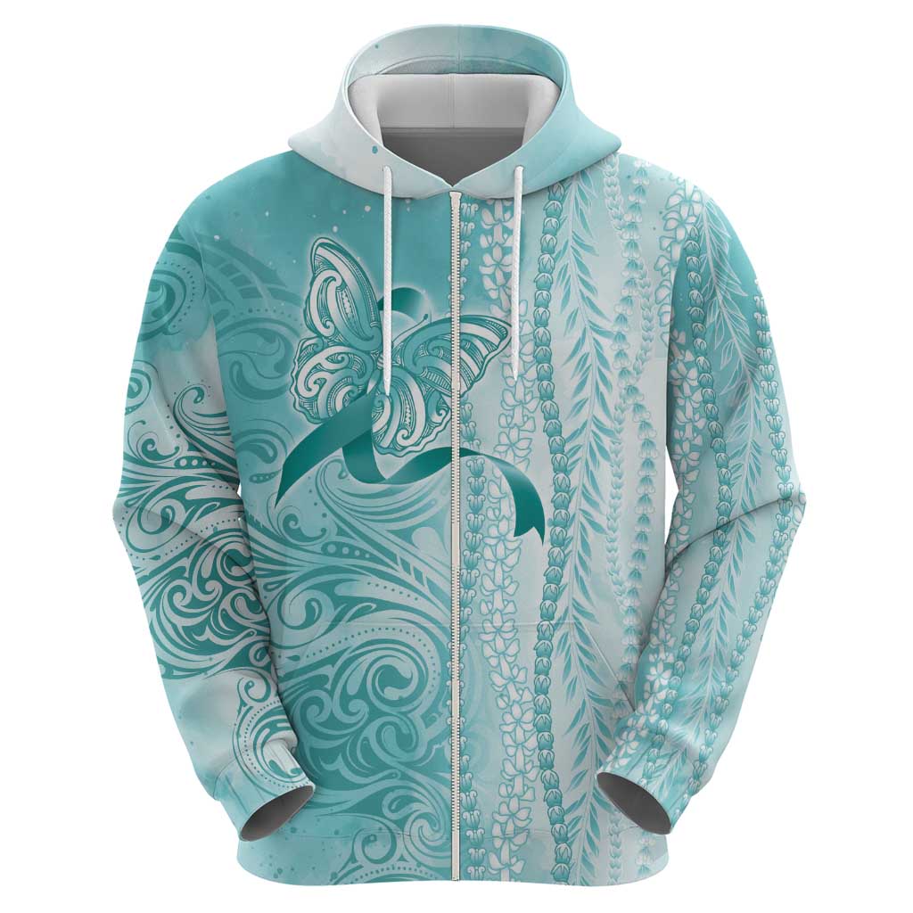 PTSD Awareness Zip Hoodie Maile Pikake Lokelani Crown Flower Lei Inspired LT9 - Polynesian Pride