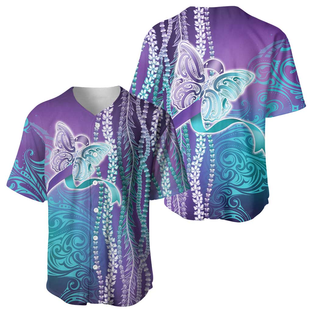 Suicide Prevention Awareness Baseball Jersey Maile Pikake Lokelani Crown Flower Lei Inspired LT9 - Polynesian Pride