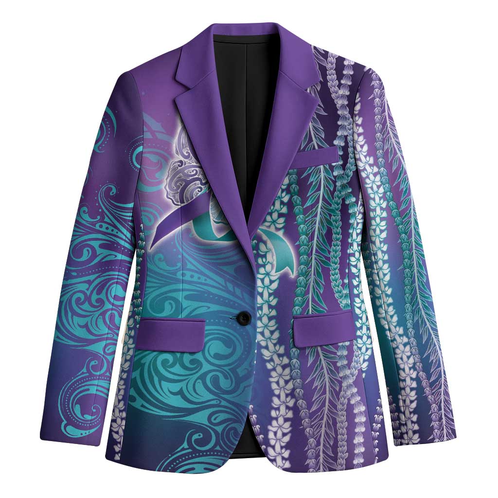 Suicide Prevention Awareness Blazer Maile Pikake Lokelani Crown Flower Lei Inspired
