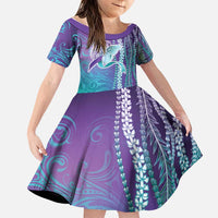 Suicide Prevention Awareness Family Matching Short Sleeve Bodycon Dress and Hawaiian Shirt Maile Pikake Lokelani Crown Flower Lei Inspired