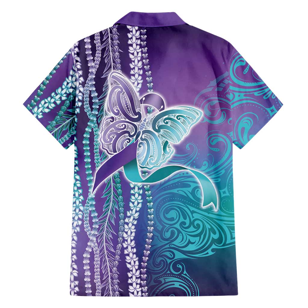 Suicide Prevention Awareness Family Matching Short Sleeve Bodycon Dress and Hawaiian Shirt Maile Pikake Lokelani Crown Flower Lei Inspired