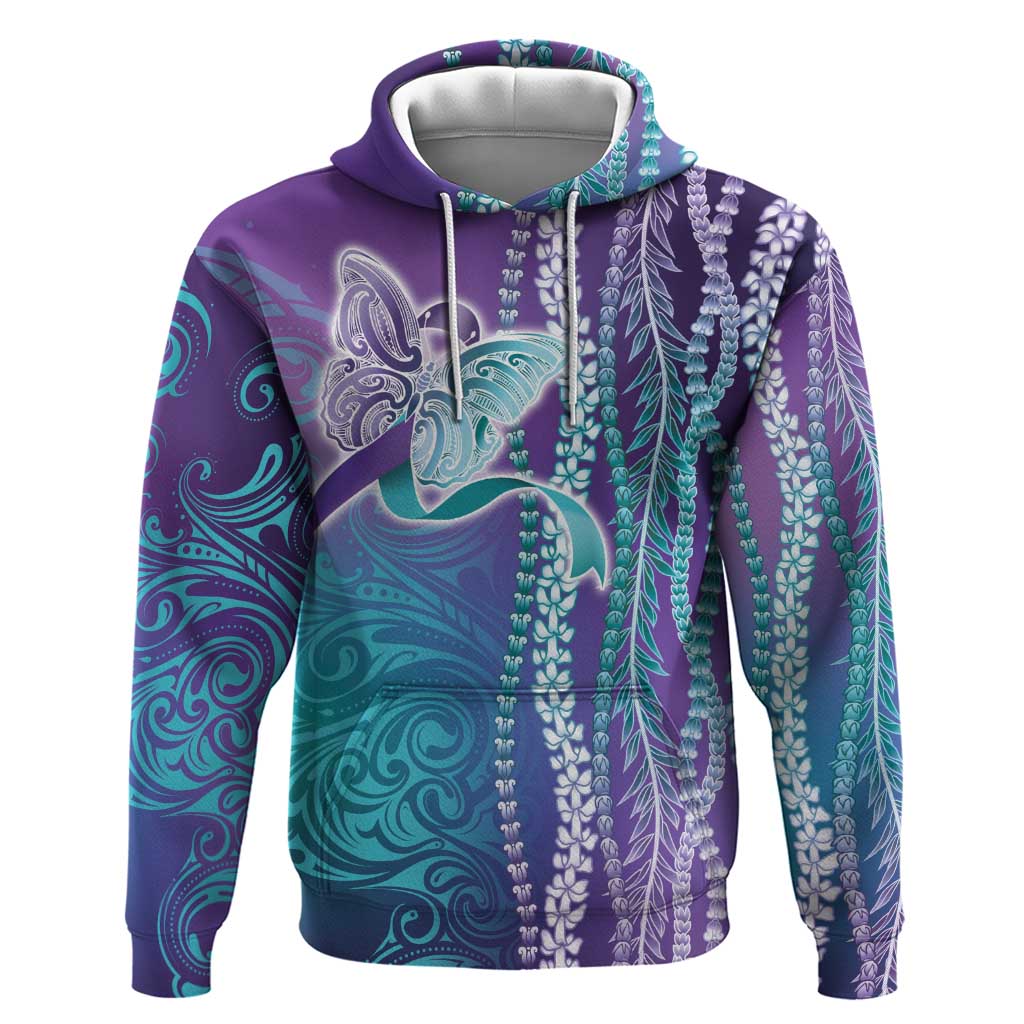 Suicide Prevention Awareness Hoodie Maile Pikake Lokelani Crown Flower Lei Inspired LT9 Pullover Hoodie Multicolor - Polynesian Pride