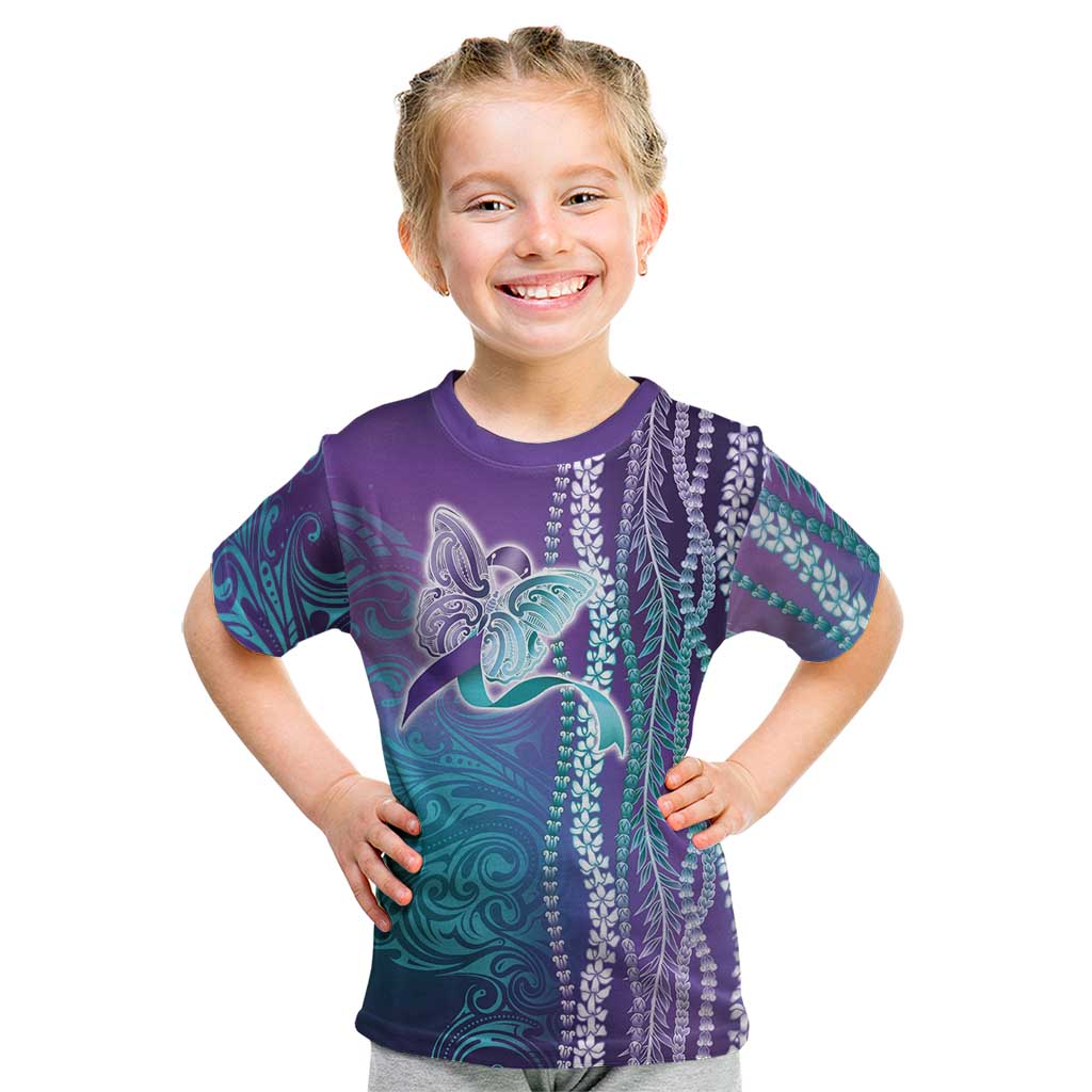 Suicide Prevention Awareness Kid T Shirt Maile Pikake Lokelani Crown Flower Lei Inspired