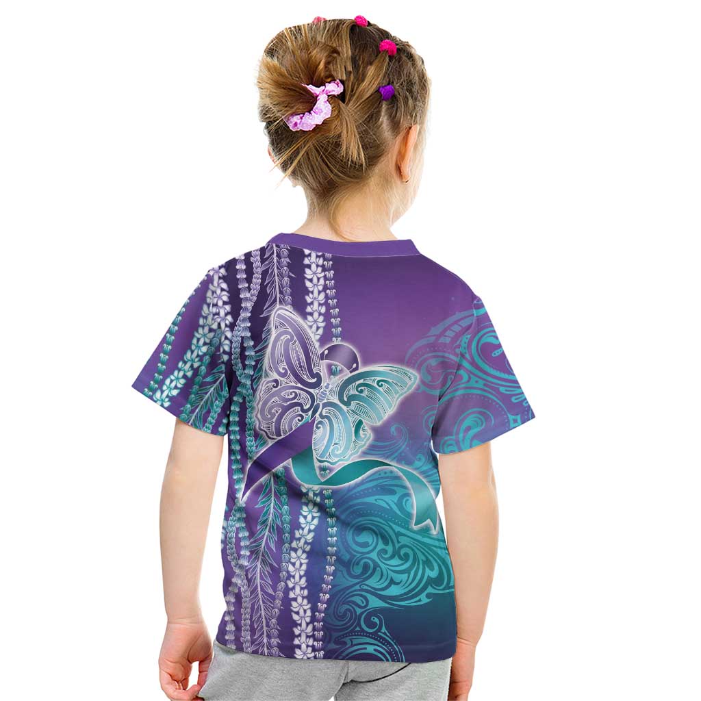 Suicide Prevention Awareness Kid T Shirt Maile Pikake Lokelani Crown Flower Lei Inspired