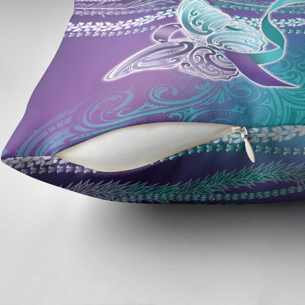 Suicide Prevention Awareness Pillow Cover Maile Pikake Lokelani Crown Flower Lei Inspired